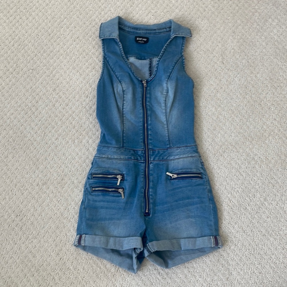 Flattering Y2K Bebe denim jumpsuit